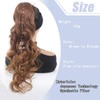 Long Dark Brown Wavy Curly Drawstring Ponytail Extensions for Black