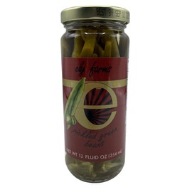 Ely Farms | Pickled Green Beans | Family Recipe | Zesty Dill and Garlic Flavor | Hint of Chili Pepper | Delicious Appetizer or Bloody Mary Garnish | Proudly Made in Nebraska USA | 12 oz Jar | 2-Pack