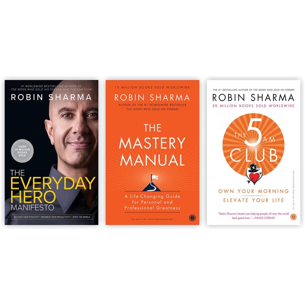 By Robin sharma 3 Book set: The Everyday Hero Manifesto, The Mastery Manual, The 5 Am Club (Paperback)
