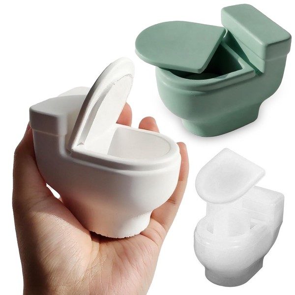 Wehous Creative Toilet Shape Candle Holder Mold, 3D Storage Container