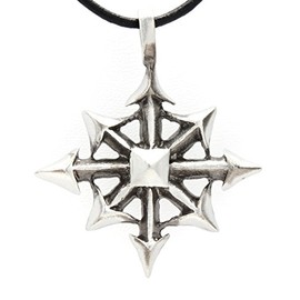 Trilogy Jewelry Pewter Chaos Star Magic Pendant on Leather Necklace