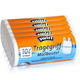 5 x Swirl Carry Handle Bin Liners 10 L (Pack of 37)