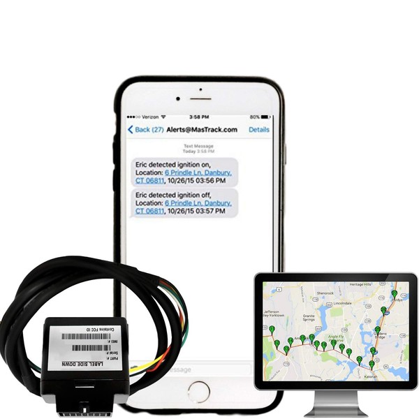 MasTrack - Hardwired Live GPS Tracker for Vehicle - Car Tracker Device Perfect for Any Vehicle, Truck, Fleet or Heavy Machinery - Simple Installation | Hardwired Unit only NO Service Included