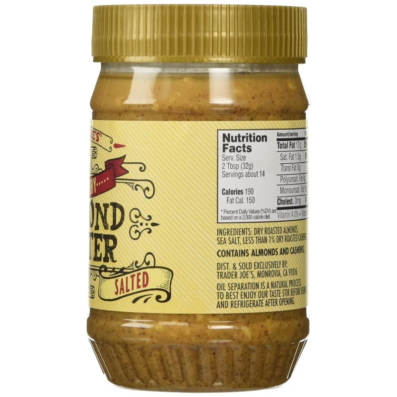 Trader Joe's Crunchy Salted Almond Butter 16 oz (Case of