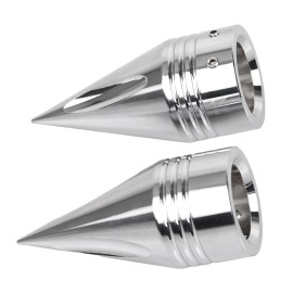 Unbranded Chrome Spike Front Axle Nut Cover Caps For Harley Dyna Street Tri Glide Iron 883