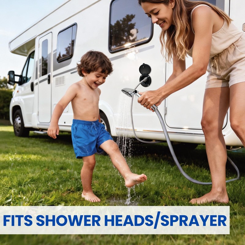 Gloppers All-Metal RV Exterior Spray Port Hook-Up Connector, Quick Connect
