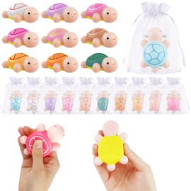 90PCS Turtle Squeeze Toy Sensory Turtle Stress Ball Including Cute Mini Turtles Motivational Cards Organza Bags Positive Appreciation Gifts for Teacher Funny Graduation End of Year Gifts for Student