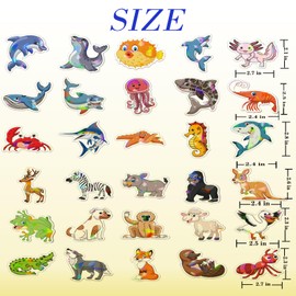 COMUPYL 2 * 100 PCS Cute Cartoon Animals Water Bottle Vinyl Stickers for Kids,Holographic Laser Waterproof Also for Luggage and Laptop Creative Stickers