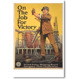 On the Job for Victory - NEW Vintage Reprint POSTER