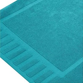 White Classic Bath Mat Floor Towel   Aqua - 100% Cotton 22x34 2 Pack Super Absorbent Bath Tub