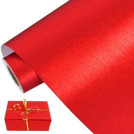 BEISHIDA Red Gift Wrapping Paper Metallic Shine Wrapping Paper Roll Solid Color Gift Wrap Paper, Packing Paper for Wedding, Birthday, Graduation, Christmas Wrapping Paper(17inches X 32.8ft)