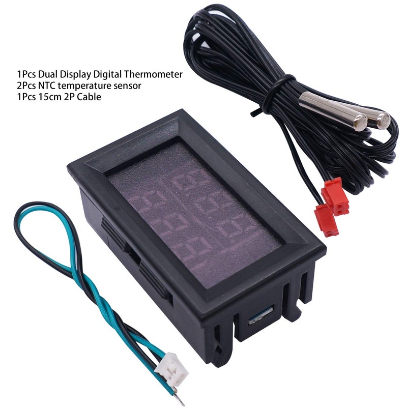 weideer Digital Thermometer Dual LED Display Fahrenheit to Centigrade Adjustable