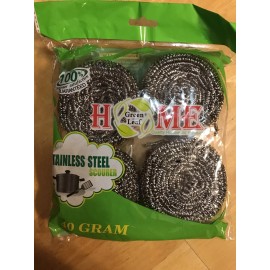 Unbranded Scourer Pads-Stainless Steel Scrubbers, (Pack Of 4) Multi Purpose