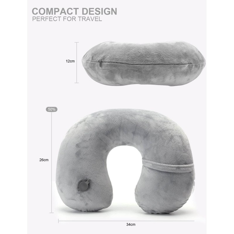 Houdian Inflatable Neck Pillow Travel Pillow - Compact Portable Head