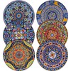 Romatlink 8.5 Inch Ceramic Dinner Plates Set of 6, Bohemian