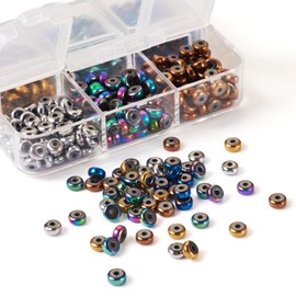 Magibeads 480 pcs Heishi Beads 4.5 mm Metal Flat Round Spacer Beads Rondelle Coin Disc Hematite Beads Rondelle Loose Beads for Bohemian Bracelets Necklace Earring Jewelry Making