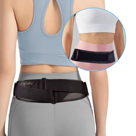 Meidlan Pelvic Belt, Lumbar Supporter, Supportive Belt, Corset, Pulley Principle, Strong Fixation Support, Thin, Nursing, Driving, Sports, Work, Mesh Type, Black, S