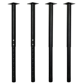 Jahof Adjustable Table Legs 22-36 inch (55-90 cm), Metal Desk Legs Ø50/45 mm with Screws, Furniture Legs for Tabletops, DIY Desk, Home and Office, Set of 4 (Black)