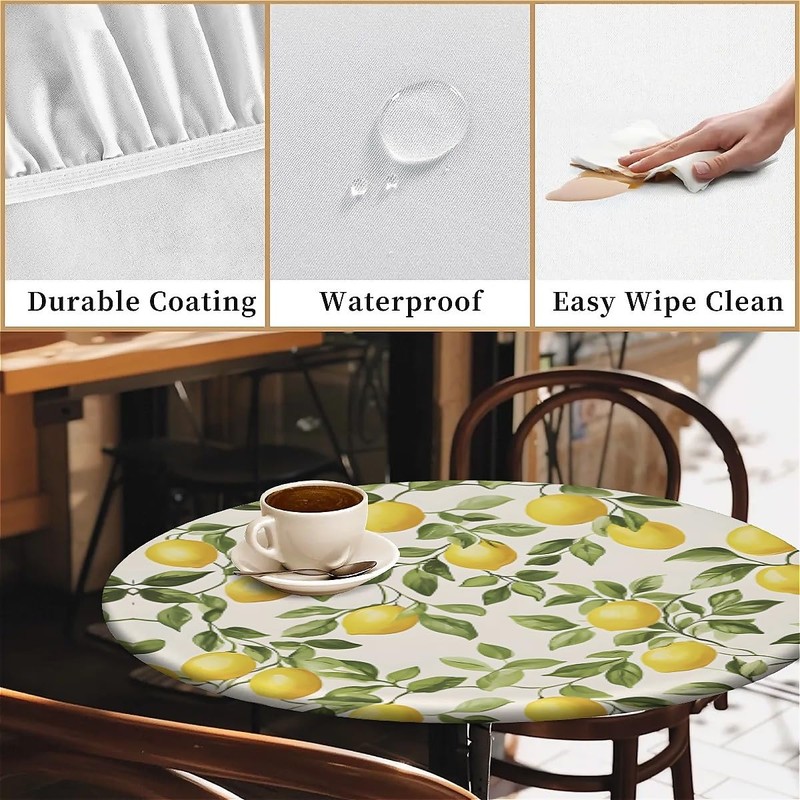 artslion Outdoor Round Tablecloth with Elastic Band 44In-110cm Elastic Garden