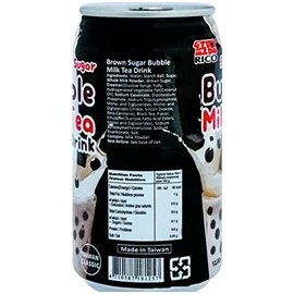 Taiwan Classic Bubble Milk Tea Drink 12.3 oz (Brown Sugar, 24 Count)