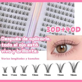 Kit 642 Piezas Extensión de Pestañas, Mezcla 30D 40D, Pestañas de Sujeción Fuerte con Unión y Sellado, Kit Todo en 1 con Pinzas para Pestañas en Racim