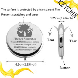 KEYCHIN Witch Wanda Fans Pocket Mirror Heroine Fans Gifts You are Braver Stronger Smarter Than You Think Compact Mirror for Women Girls Teenagers (Wanda Always)