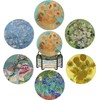 ADPON Absorbent Ceramic Coasters for Drinks with Cork Base Art