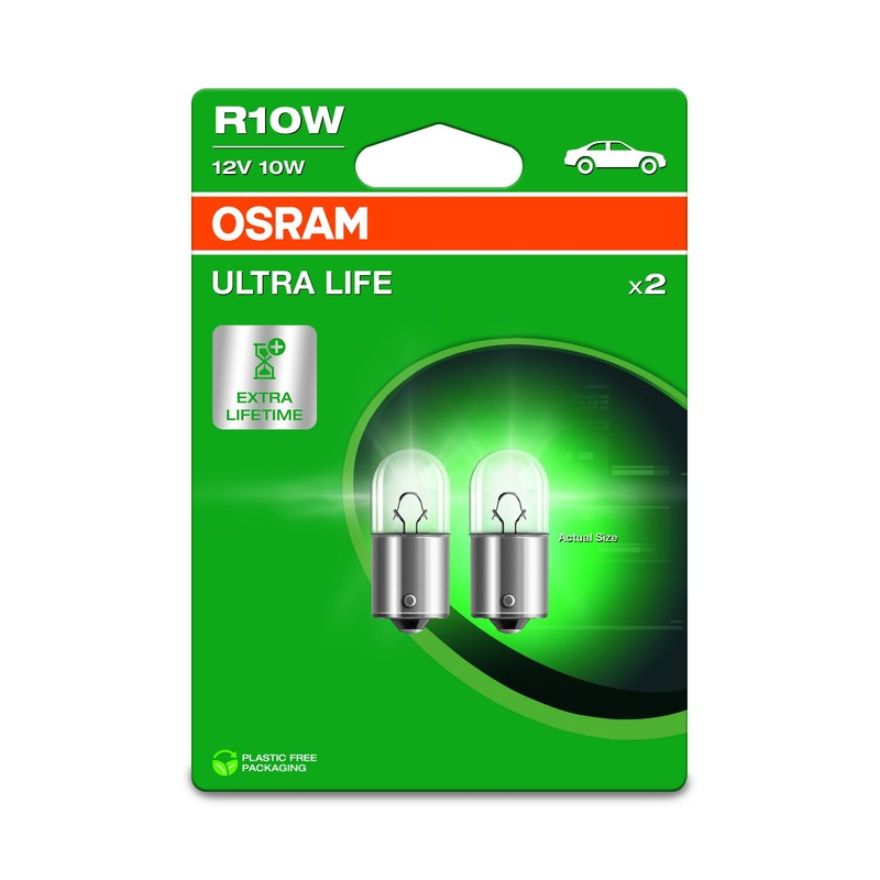 Osram Ultra Life, R10W, Double Blister Pack (2 Lamps)