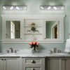JZEKVN Modern LED Bathroom Lights Fixtures(4-Light),Stainless Steel Chrome Acrylic Wall