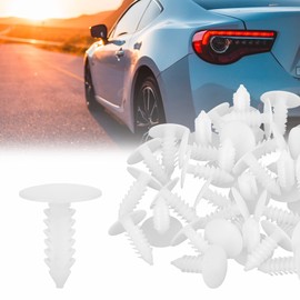 X AUTOHAUX 40pcs 4.5mm Hole Dia Plastic Bolt Rivets Fasteners Clip White