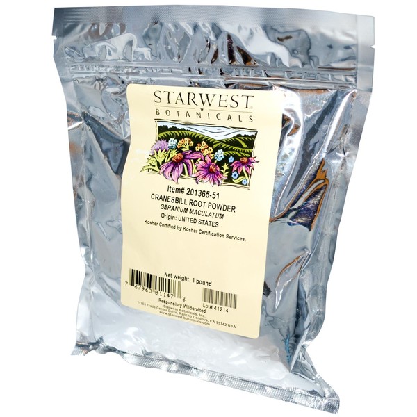 Starwest Botanicals Cranesbill Root Powder Wildcrafted, 1 Pound
