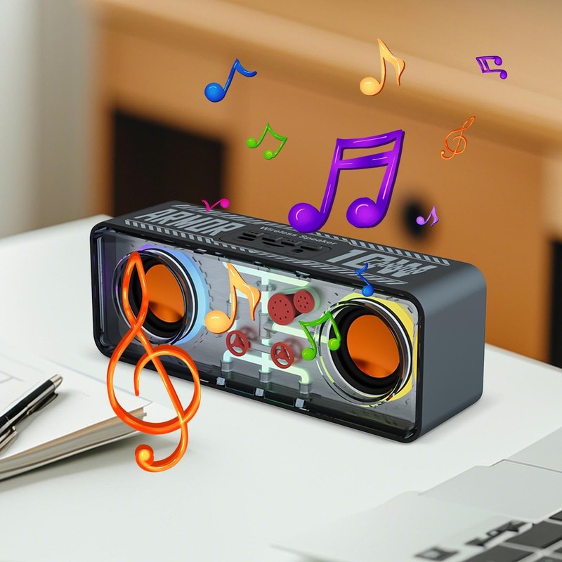 Wireless Speakers | Transparent RGB Audio | RGB Lighting Transparent