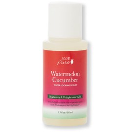 100% PURE Watermelon Cucumber Water Locking Serum for Face Moisturizing Glow Skin Care - Hyaluronic Acid Boost to Replenish Hydrate & Plump Dry Thirsty Skin, Vegan - 1.7 fl oz