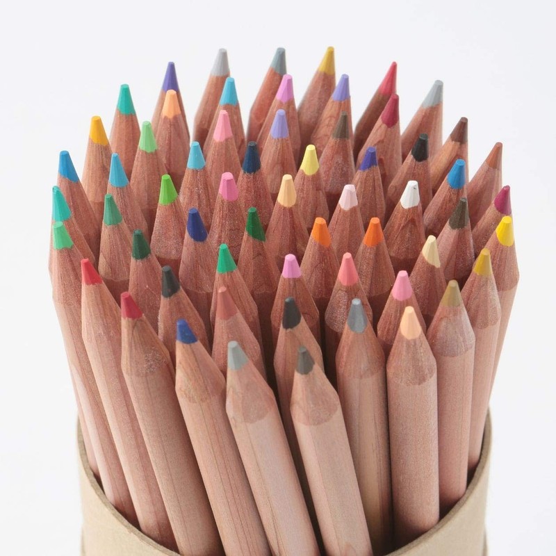 MUJI 15355488 Colored Pencils, 60 Colors, Paper Tube Case