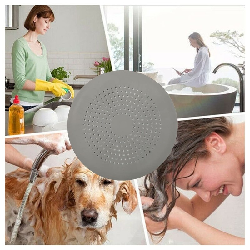 Hair Catcher Round Silicone Hair Stopper with Suction Cup Quick