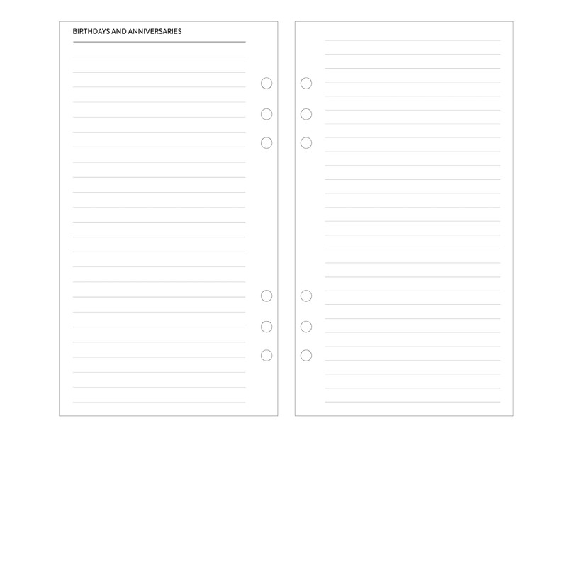 2026 Week on one page diary & lined notes organiser