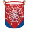 Large Laundry Basket Hamper - Red Spiderweb 62L Collapsible Storage