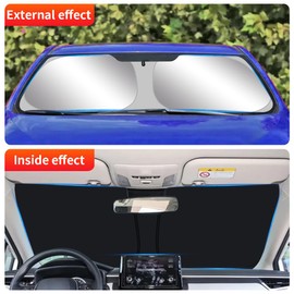 LUNQIN Car Sun Shade for Toyota Corolla 2014 2015 2016 2017 2018 2019 Auto Interior Accessories Front Windshield Sunshade Foldable Insulation Reflective Protector Parasol Window Curtains Cover Visor