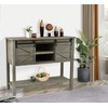 eHemco Farmhouse Console Table with Sliding Barn Doors and Bottom