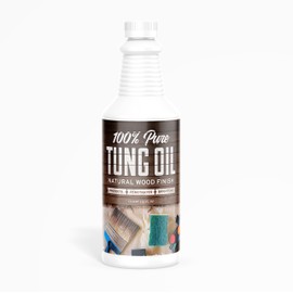 Ecoxall Pure Tung Oil - 32 Fl Oz - 1 Quart - 100% Pure Tung Oil for Wood Finishing - Ideal for Furniture Polish - Preserve and Restore Furniture, Wood Flooring, Patio and more