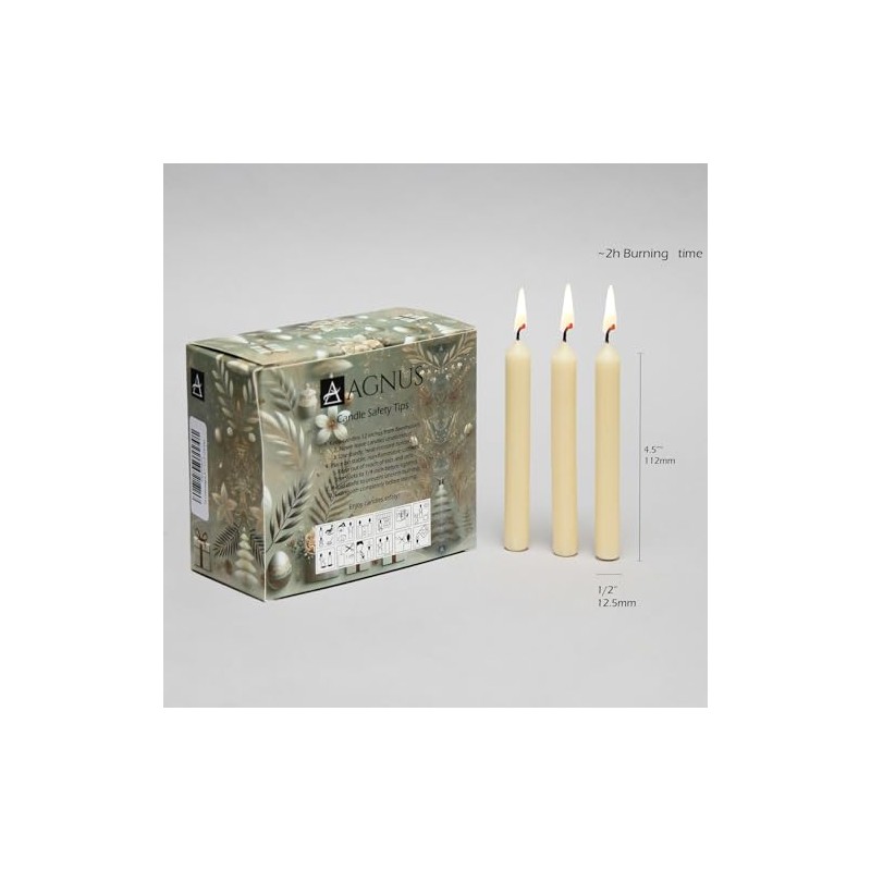 50 Champagne 4.5" Long Natural Baumkerzen Christingle Chime Pyramid Christmas