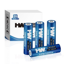 HW 4 Pack Lithium AA Batteries, 3500mAh Upgrade Capacity AA Lithium Batteries,1.5V Constant Output for High Drain Devices,Non-Rechargeable