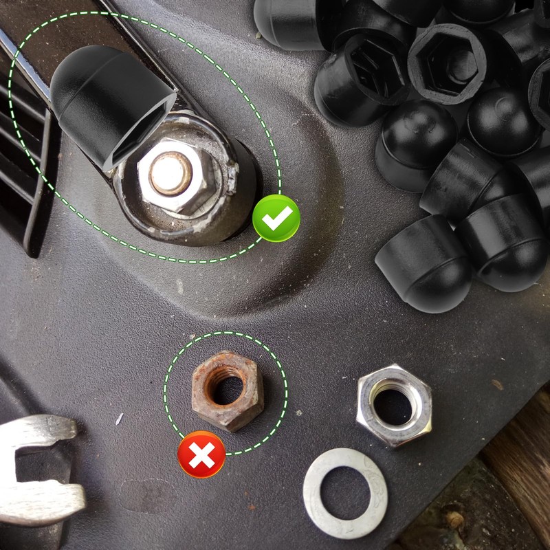 SWTYExt Pack of 50 Cap Nuts M5 Plastic Caps Screws