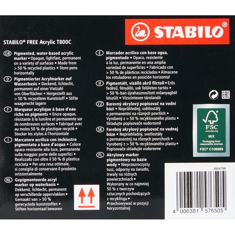STABILO Acrylic Marker FREE Acrylic - T800C 2-3 mm Bullet