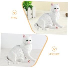BESPORTBLE Garden Cat Statue Cat Decorations Kitten Statue Decor Cat Ornaments Small Lovely Cat Funny Garden Cat Realistic Garden Cat Realistic Cat Lawn Cat Garden Cat Outdoor White Plastic