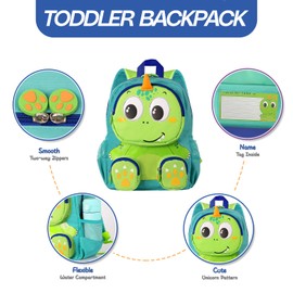 Hairao Dinosaur Toddler Backpack for Boys and Girls, Waterproof Preschool Backpack, Kindergarten School Book Bag for Boys 2-5 Years Old
