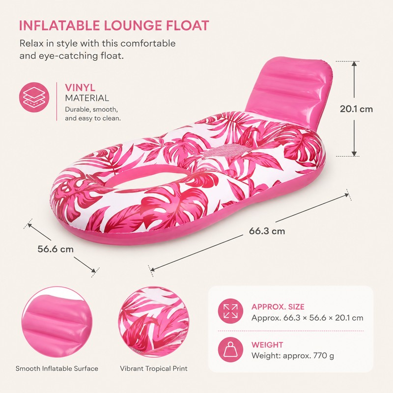 Inflatable Pool Float Lounger for Adults – Vinyl Floating Chair