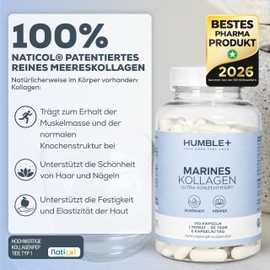 HUMBLE+ Marine Collagen Capsules Highly Concentrated - Type 1-150 Capsules