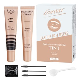 Lomansa Lomansa Eyelash Tint Kit Black Lash Tint, Eyebrow Tint, Achieve Voluminous Keratin Colors Kit with Complete Tools for Salon Or at Home Use