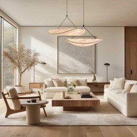 COMSDY 19.7 Inch Large Wabi Sabi Pendant Light Boho Hanging Lamp Dining Table Light Fixture for Living Room Dinning Room Kitchen Island Bedroom Restaurant